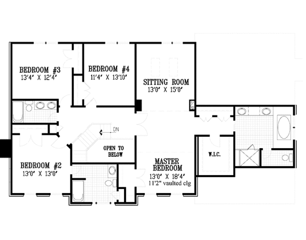 House Plan Design - Colonial Floor Plan - Upper Floor Plan #953-38