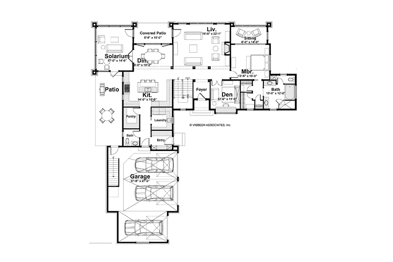 Home Plan - Floor Plan - Main Floor for European House Plan #928-215 - 3 bed, 3.5 bath