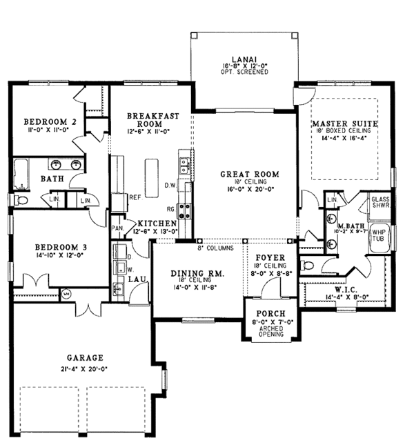 Architectural House Design - Mediterranean Floor Plan - Main Floor Plan #17-3203
