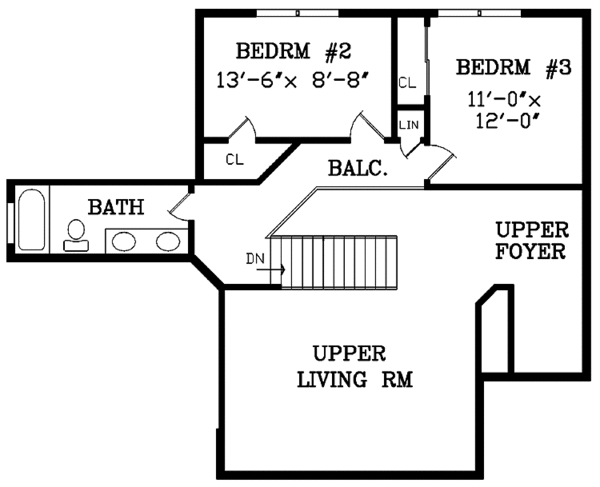 Home Plan - Traditional Floor Plan - Upper Floor Plan #314-249
