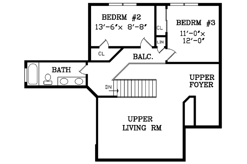 Home Plan - Floor Plan - Upper Floor for Traditional House Plan #314-249 - 3 bed, 2.5 bath