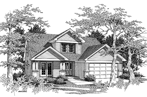 Exterior - Front Elevation 3 for Bungalow House Plan #48-727 - 4 bed, 2.5 bath