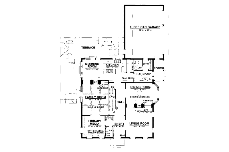 Home Plan - Floor Plan - Main Floor for Classical House Plan #1016-27 - 4 bed, 2 bath