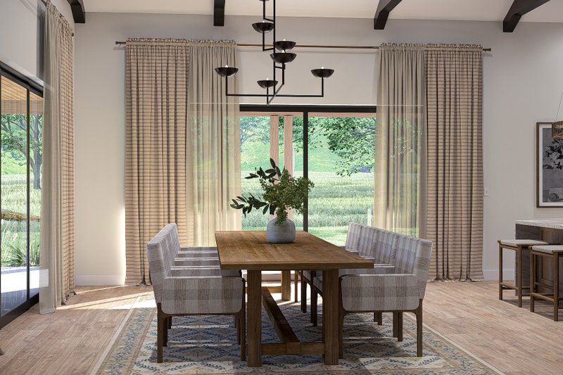 House Blueprint - Interior - Dining Room 1 for Barndominium House Plan #455-582 - 4 bed, 3 bath