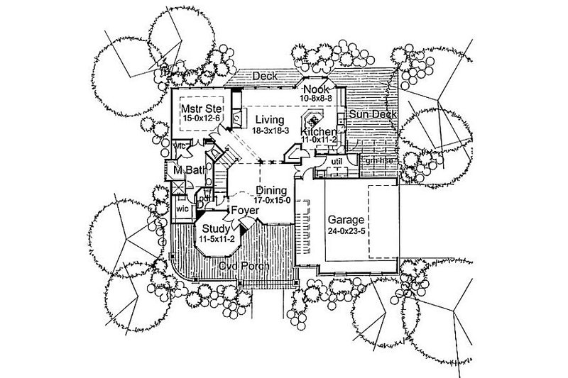 House Blueprint - Floor Plan - Main Floor for Country House Plan #120-137 - 3 bed, 3 bath