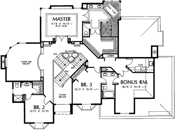 House Plan Design - Country Floor Plan - Upper Floor Plan #48-725