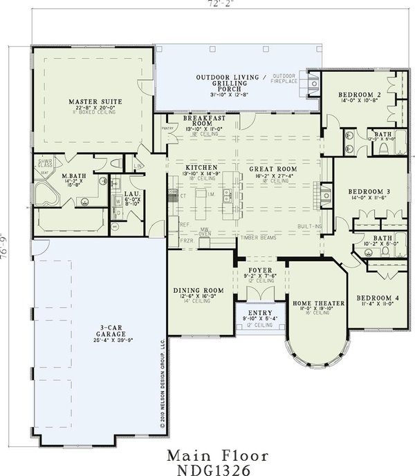 Country Floor Plan - Main Floor Plan #17-3340