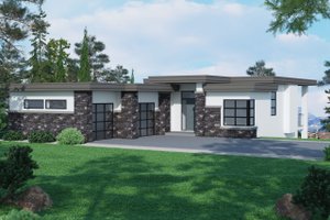 Architectural House Design - Modern Exterior - Front Elevation Plan #1100-20