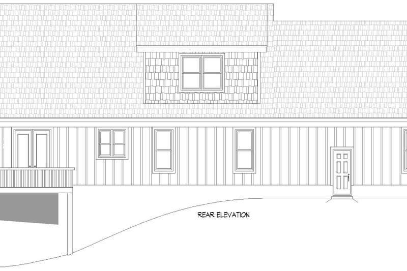 House Design - Exterior - Rear Elevation for Country House Plan #932-1096 - 3 bed, 2.5 bath