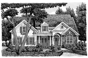 Exterior - Front Elevation 3 for Colonial House Plan #927-837 - 4 bed, 3 bath