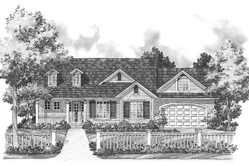 Architectural House Design - Exterior - Front Elevation 3 for Country House Plan #930-247 - 3 bed, 2 bath