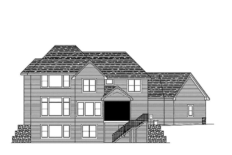 Architectural House Design - Exterior - Rear Elevation for Country House Plan #51-1118 - 4 bed, 3.5 bath