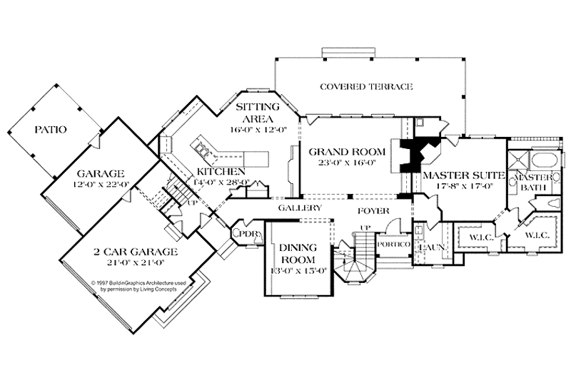 Home Plan - Floor Plan - Main Floor for Cottage House Plan #453-228 - 3 bed, 2.5 bath