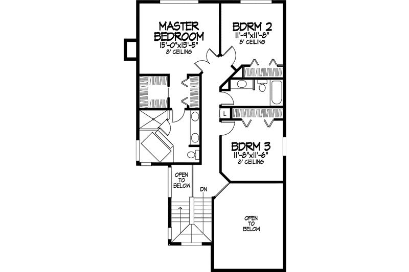 Home Plan - Floor Plan - Upper Floor for Traditional House Plan #320-882 - 3 bed, 2.5 bath