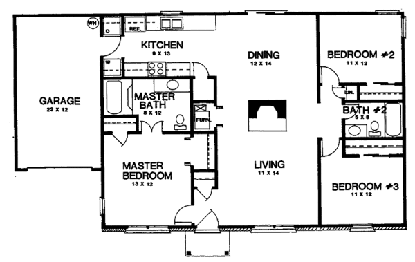 Home Plan - Colonial Floor Plan - Main Floor Plan #30-225