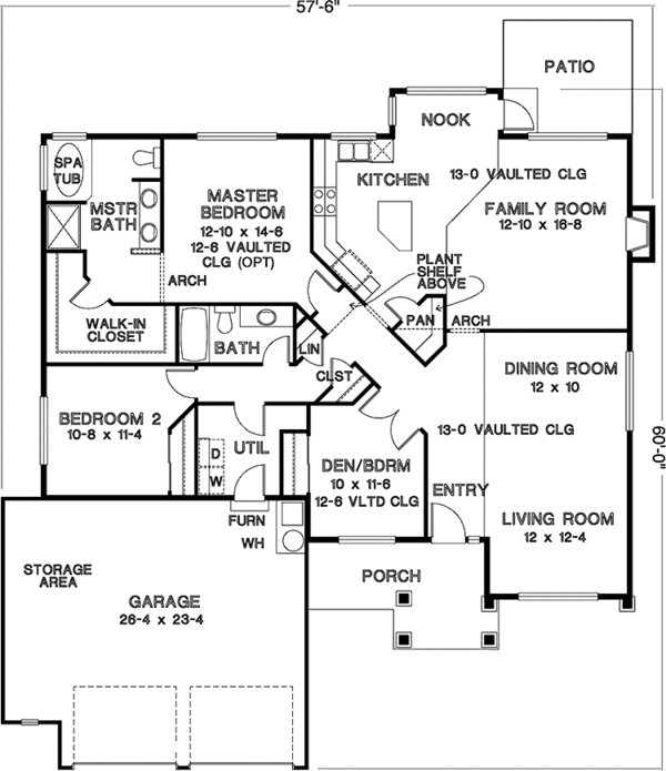 Home Plan - Country Floor Plan - Main Floor Plan #966-4