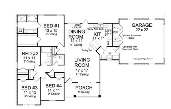 House Design - Traditional Floor Plan - Main Floor Plan #513-2121
