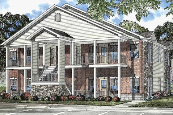 Exterior - Front Elevation 3 for Classical House Plan #17-3141 - 12 bed, 8 bath