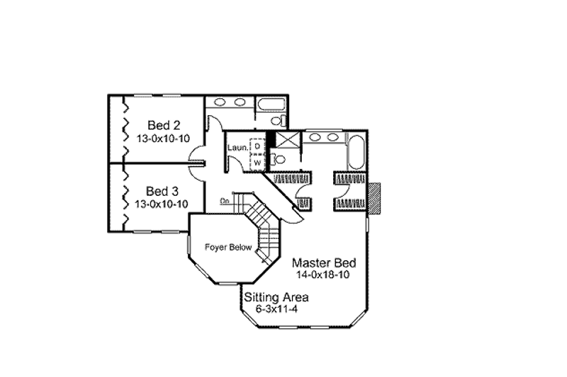 Dream House Plan - Floor Plan - Upper Floor for Victorian House Plan #57-547 - 3 bed, 2.5 bath