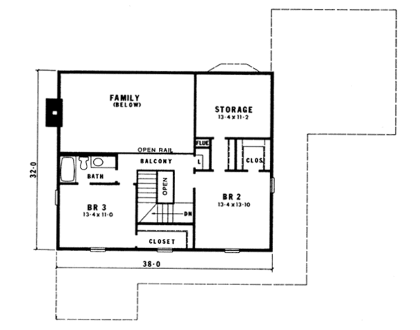Country Floor Plan - Upper Floor Plan #10-245