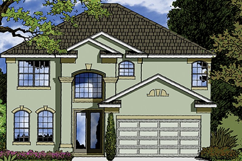 Home Plan - Exterior - Front Elevation 4 for Mediterranean House Plan #417-833 - 4 bed, 2.5 bath