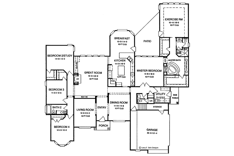 Home Plan - Floor Plan - Main Floor for European House Plan #952-52 - 4 bed, 2.5 bath