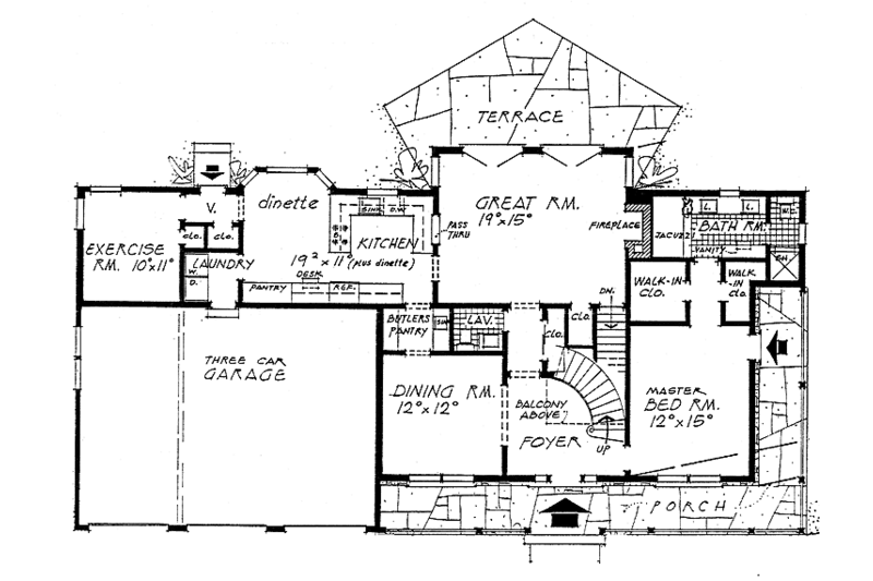 Dream House Plan - Floor Plan - Main Floor for Country House Plan #315-127 - 4 bed, 2.5 bath