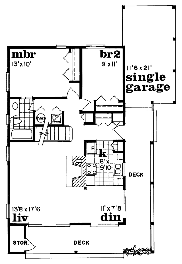Home Plan - Contemporary Floor Plan - Main Floor Plan #47-654