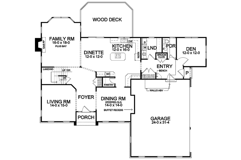 Home Plan - Floor Plan - Main Floor for Classical House Plan #328-439 - 4 bed, 3.5 bath