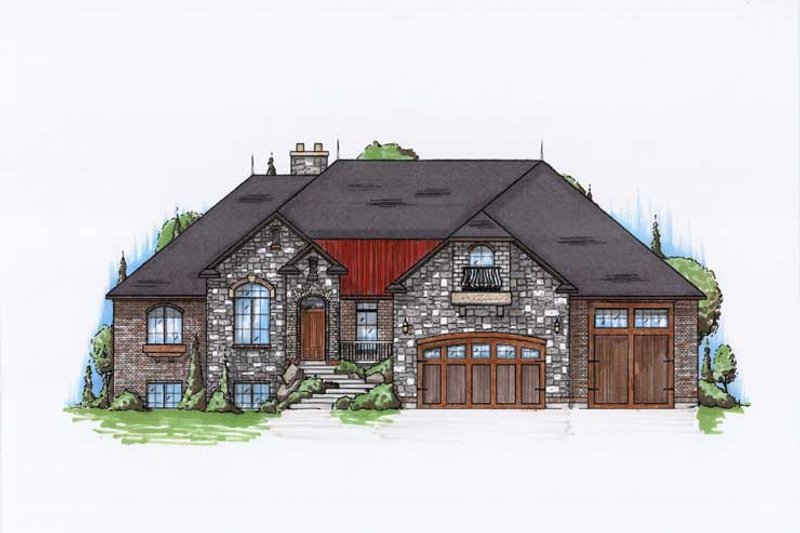 Architectural House Design - European Exterior - Front Elevation Plan #5-456
