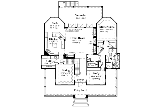 Floor Plan - Main Floor for Mediterranean House Plan #930-137 - 3 bed, 3.5 bath