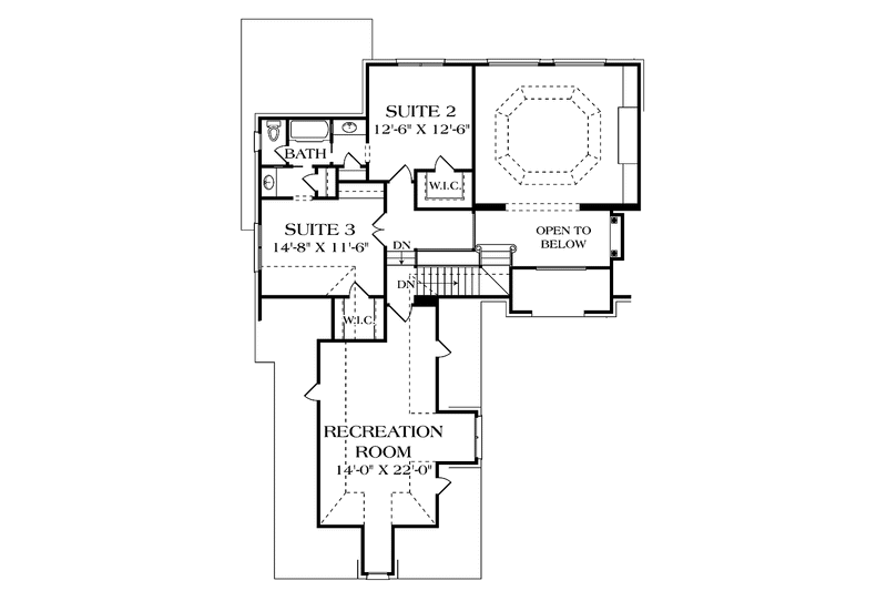 House Blueprint - Floor Plan - Upper Floor for Traditional House Plan #453-562 - 5 bed, 4.5 bath