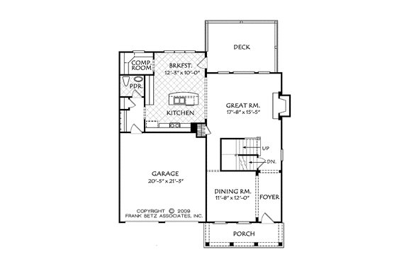 Floor Plan - Main Floor for Country House Plan #927-941 - 4 bed, 2.5 bath