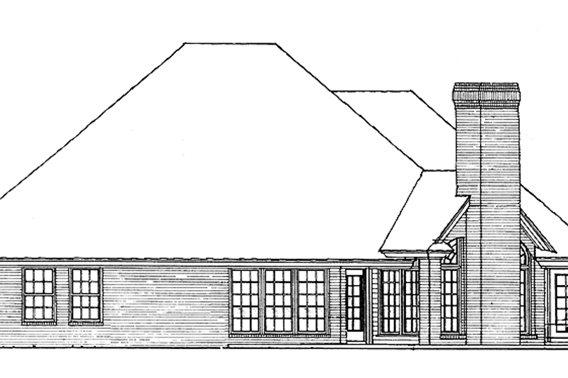 Home Plan - Exterior - Rear Elevation for Ranch House Plan #310-1027 - 4 bed, 2.5 bath