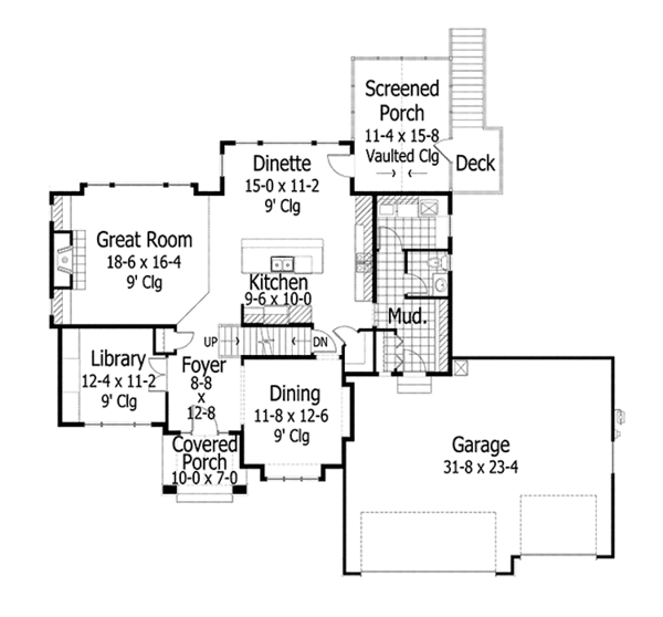 Dream House Plan - Traditional Floor Plan - Main Floor Plan #51-1103