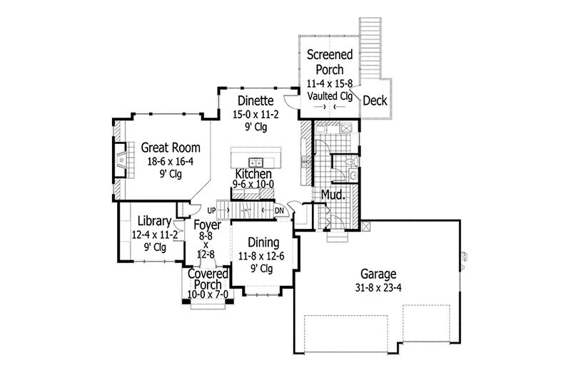 Dream House Plan - Floor Plan - Main Floor for Traditional House Plan #51-1103 - 5 bed, 2.5 bath
