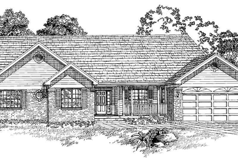 House Blueprint - Country Exterior - Front Elevation Plan #47-809