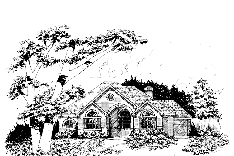 House Blueprint - Exterior - Front Elevation 3 for European House Plan #1007-16 - 3 bed, 3 bath