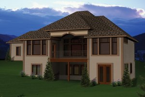 Exterior - Rear Elevation for Ranch House Plan #70-1067 - 3 bed, 3.5 bath