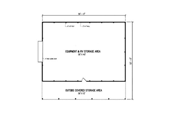 Floor Plan - Main Floor for Traditional House Plan #45-260, 0 bath
