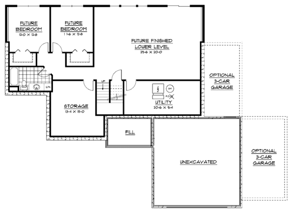 Dream House Plan - European Floor Plan - Lower Floor Plan #51-596
