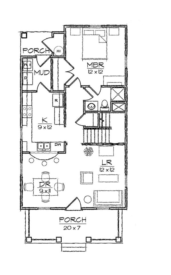 House Plan Design - Craftsman Floor Plan - Main Floor Plan #936-12