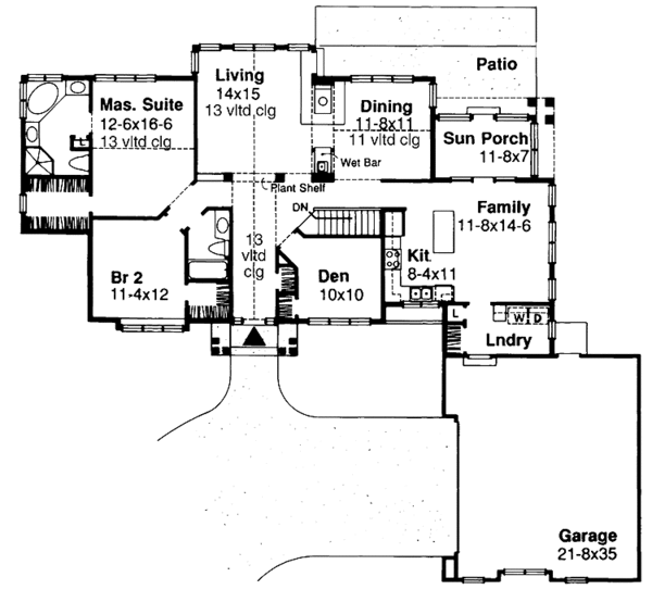 House Plan Design - Craftsman Floor Plan - Main Floor Plan #320-657