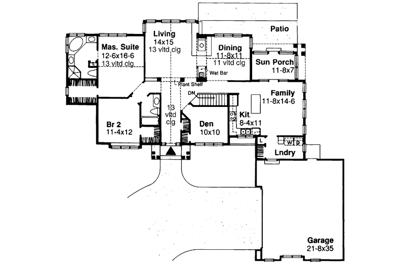 Dream House Plan - Floor Plan - Main Floor for Craftsman House Plan #320-657 - 2 bed, 2 bath