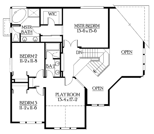 Dream House Plan - Craftsman Floor Plan - Upper Floor Plan #132-363