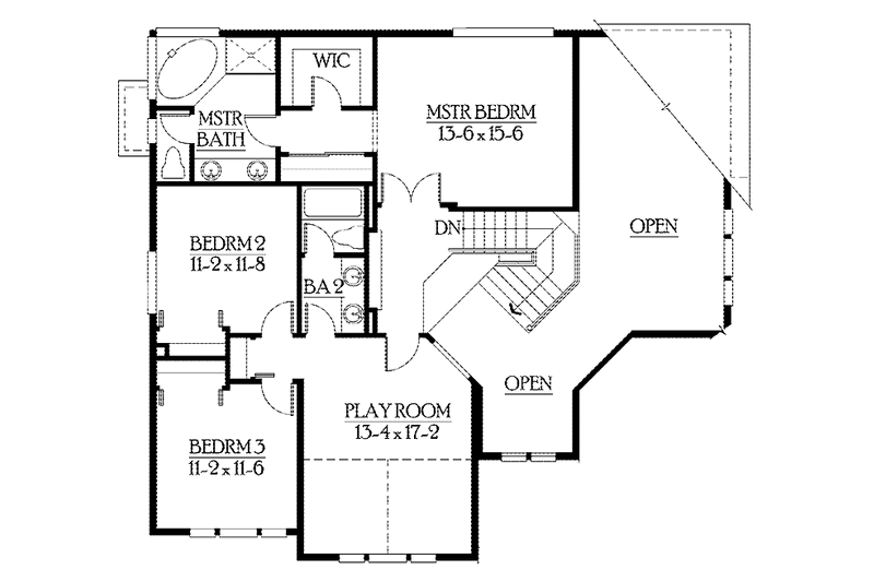 House Plan Design - Floor Plan - Upper Floor for Craftsman House Plan #132-363 - 3 bed, 3 bath