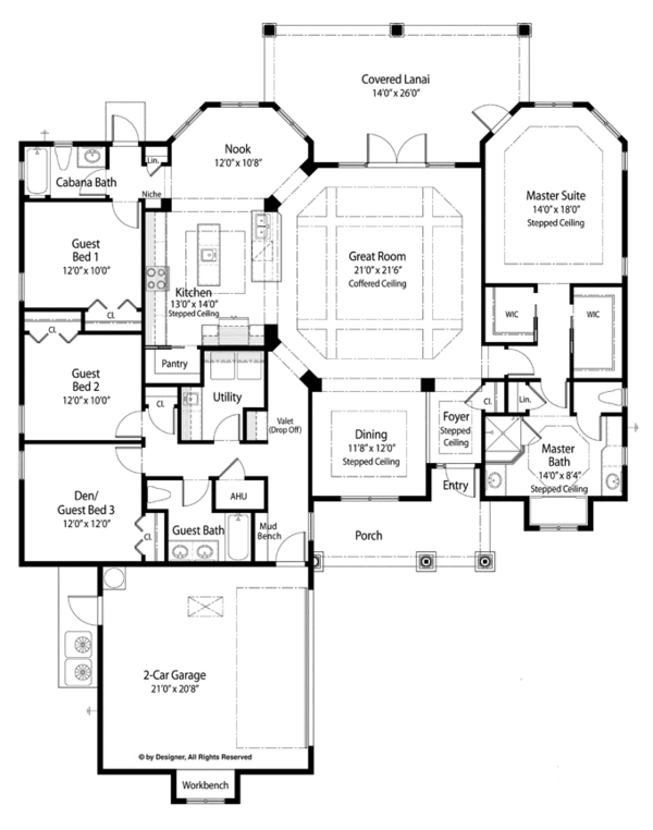 House Design - Country Floor Plan - Main Floor Plan #938-75