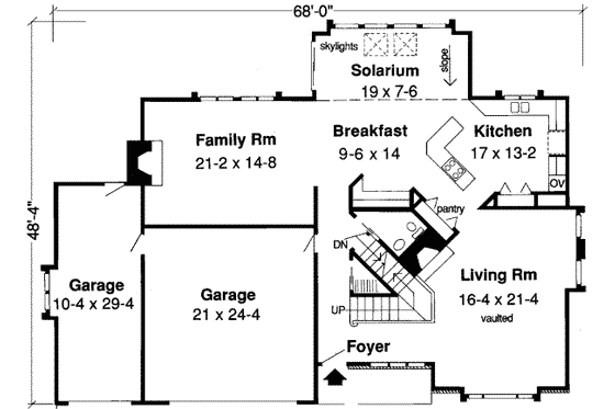 Floor Plan - Main Floor for Traditional House Plan #312-168 - 3 bed, 2.5 bath