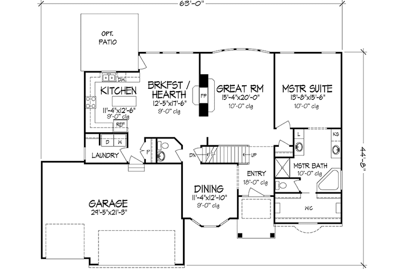Dream House Plan - Floor Plan - Main Floor for Prairie House Plan #320-1409 - 4 bed, 3.5 bath