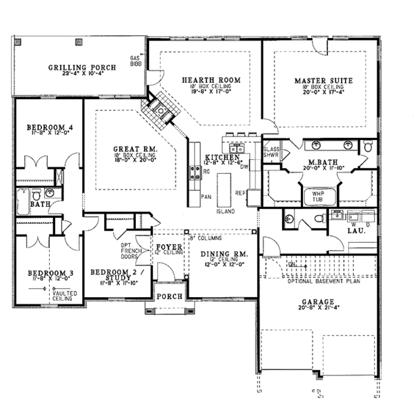 House Design - Ranch Floor Plan - Main Floor Plan #17-2792